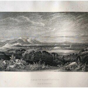 1844 Bannockburn Field Engraving Victorian Scotland Gillie's Hill View DWSS20